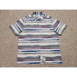Tommy Bahama Shirt Mens XL Brush Strokes Hawaiian Button Up Island Zone Aloha